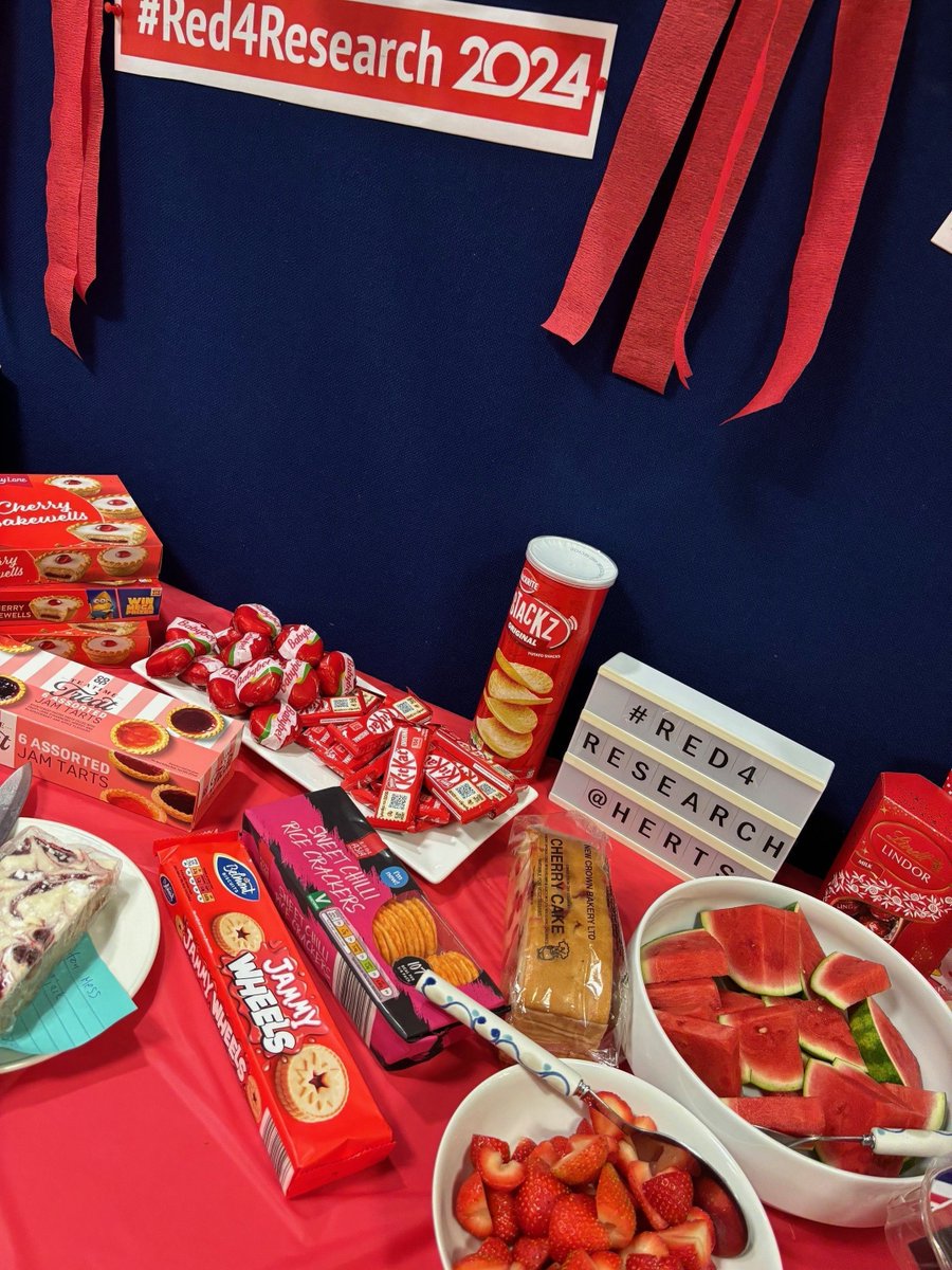 UHertsResearch's tweet photo. We went #Red4Research to support all the people making research happen and show how proud we are of the research community here at Herts! 😍 Let's continue to champion research excellence together! ✨📚🔬 #HertsResearch @UniofHerts https://t.co/3n3ccAdFj2
