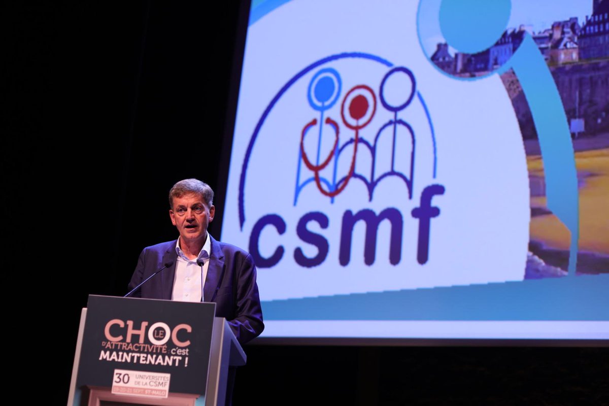 CSMF_officiel's tweet photo. 🗣️ Le message fort de @franckdevulder : un choc d’attractivité est nécessaire pour que la médecine libérale redevienne un pilier de notre système de santé. 

💪 Des réformes sont indispensables pour relever les défis à venir !

#MédecineLibérale #Réformes #CSMF #UECSMF https://t.co/SuTYVYxQ2k