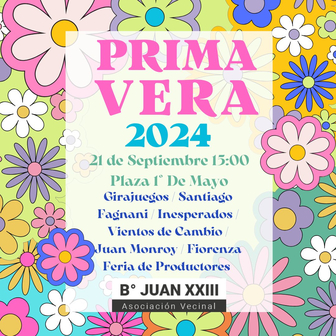 vicbonz's tweet photo. #JuanXXIII este Sábado recibimos la primavera con muchas actividades! Los esperamos!!! 🎉🥳 https://t.co/b2WJtNEXJY