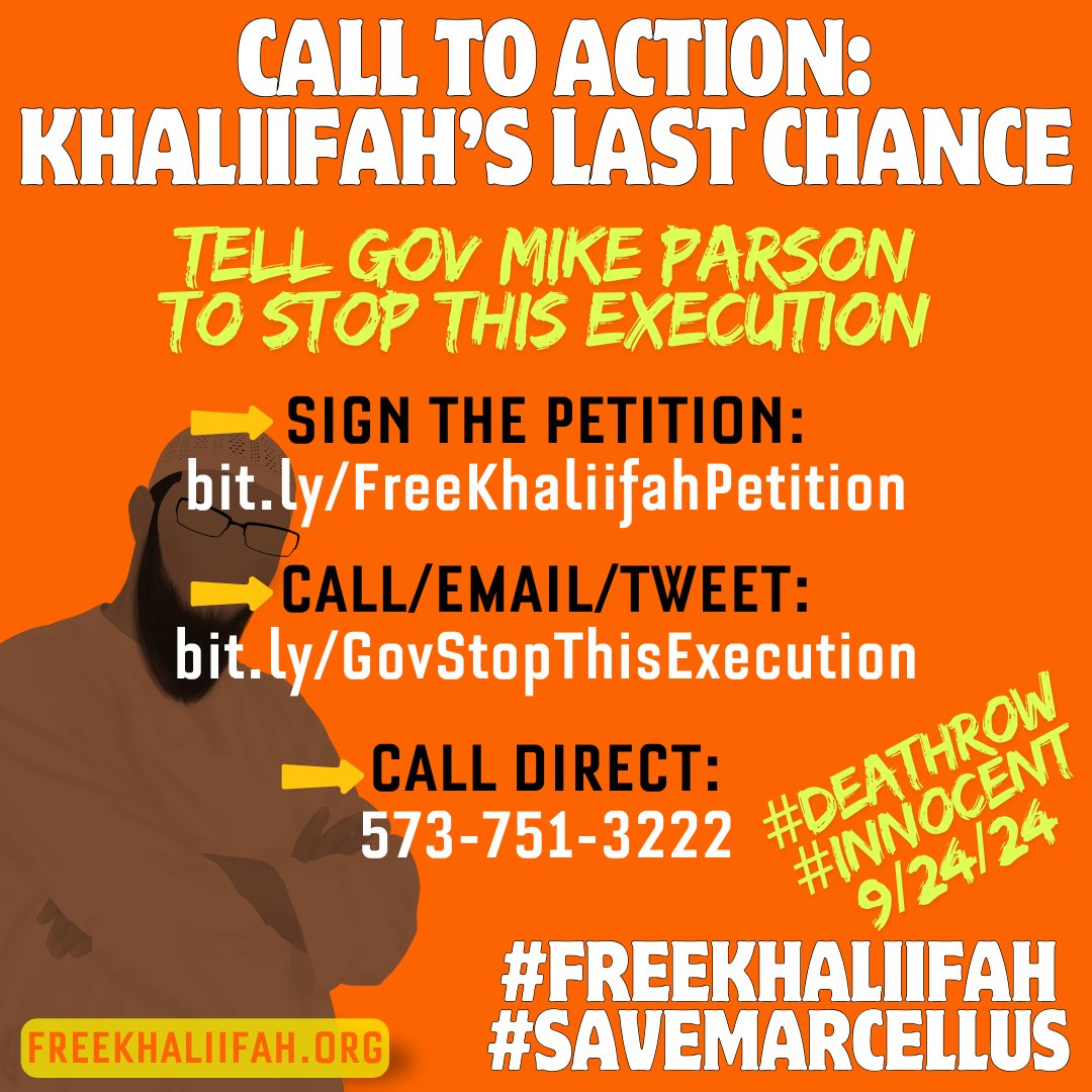 MAKCapitalism's tweet photo. Today at 12 PM ET, we'll be live with ML Smith from @MADPMO to talk about the actions people can take to stop the execution of Khaliifah scheduled for September 24th https://t.co/SjPXA45fUL