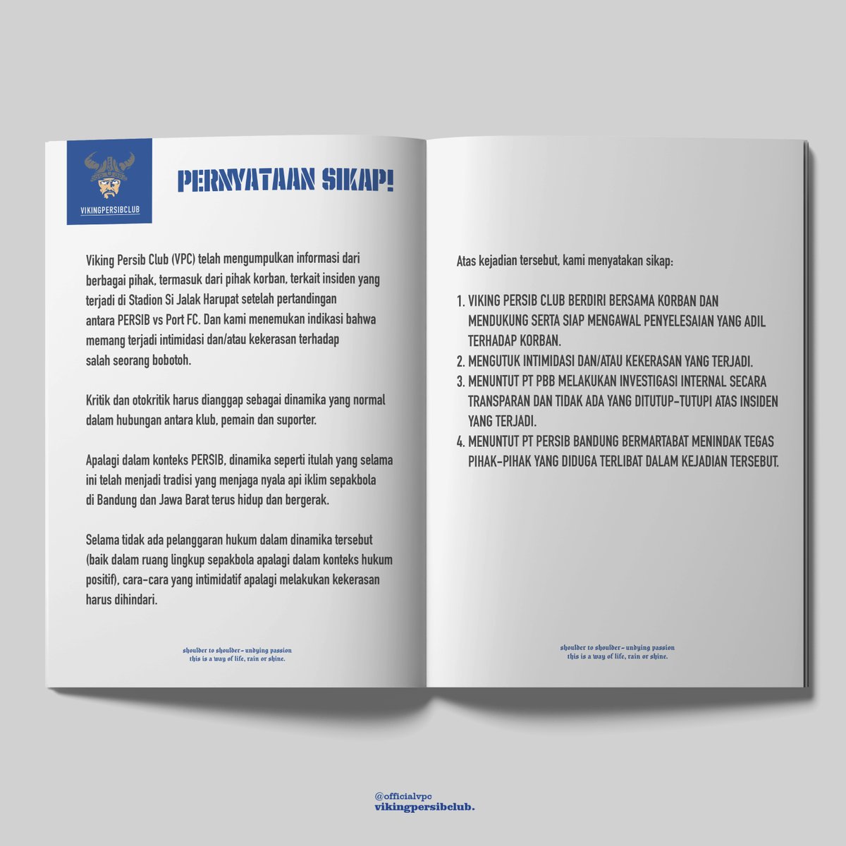 officialvpc's tweet photo. Kritik dan otokritik harus dianggap sebagai dinamika yang normal dalam hubungan antara klub, pemain, dan suporter.

KAMI BERSAMA KORBAN, KAWAL HINGGA TUNTAS!
✊✊✊ https://t.co/c6bxP9y9Tn