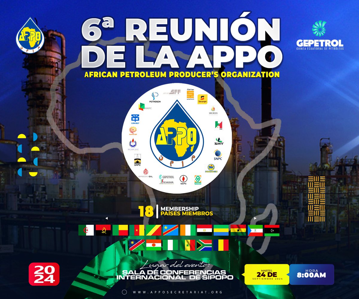 Sexta Reunión de los Directores Generales de las compañías nacionales de petróleo más importantes de África. GEPetrol Anfitrión 🇬🇶