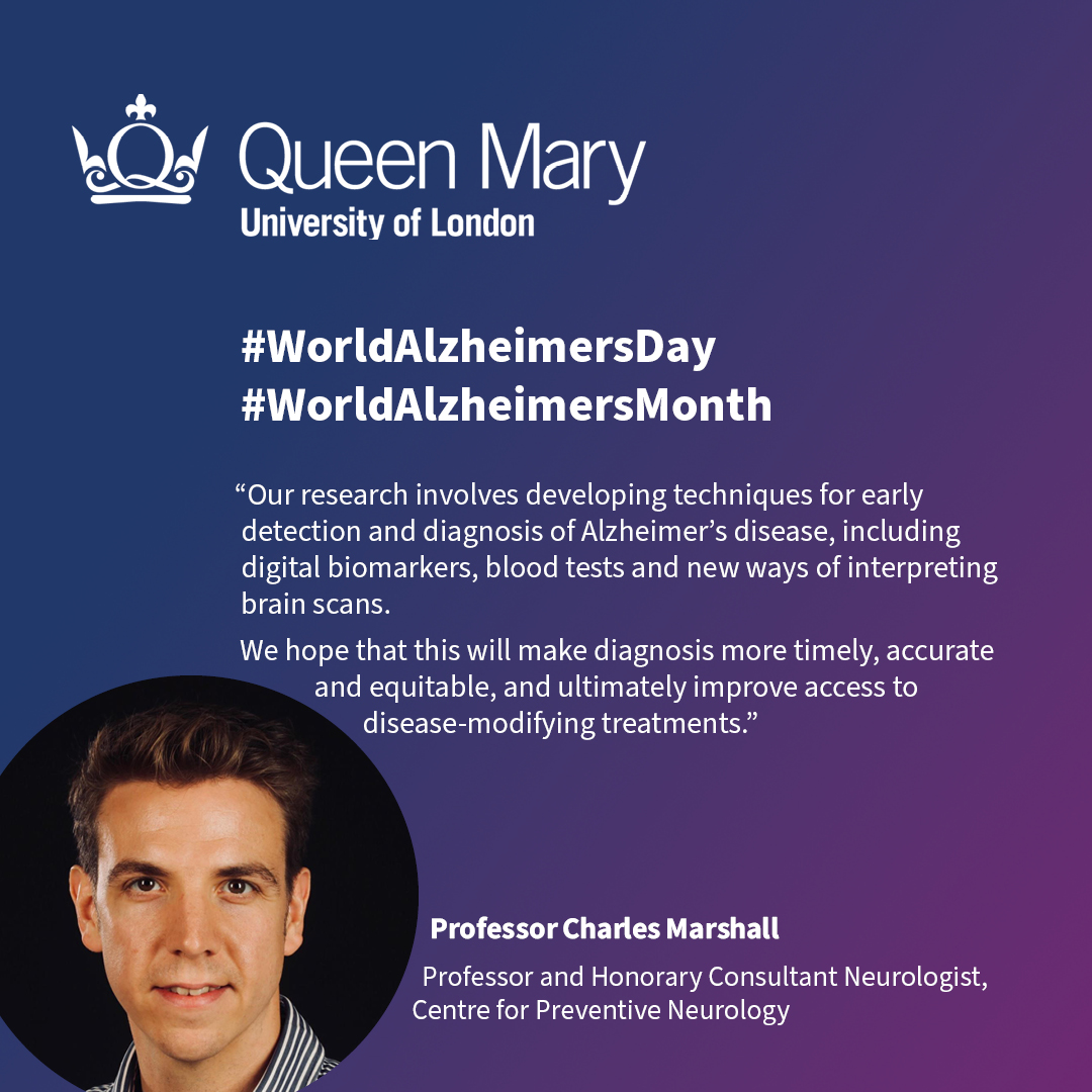 Barts and The London, Queen Mary (@qmulbartsthelon) on Twitter photo Professor <a href="/charl_marshall/">Charles Marshall</a> and his team are developing pioneering tools for the early diagnosis of #dementia #WorldAlzheimersDay #WorldAlzheimersMonth Professor <a href="/charl_marshall/">Charles Marshall</a> and his team are developing pioneering tools for the early diagnosis of #dementia #WorldAlzheimersDay #WorldAlzheimersMonth