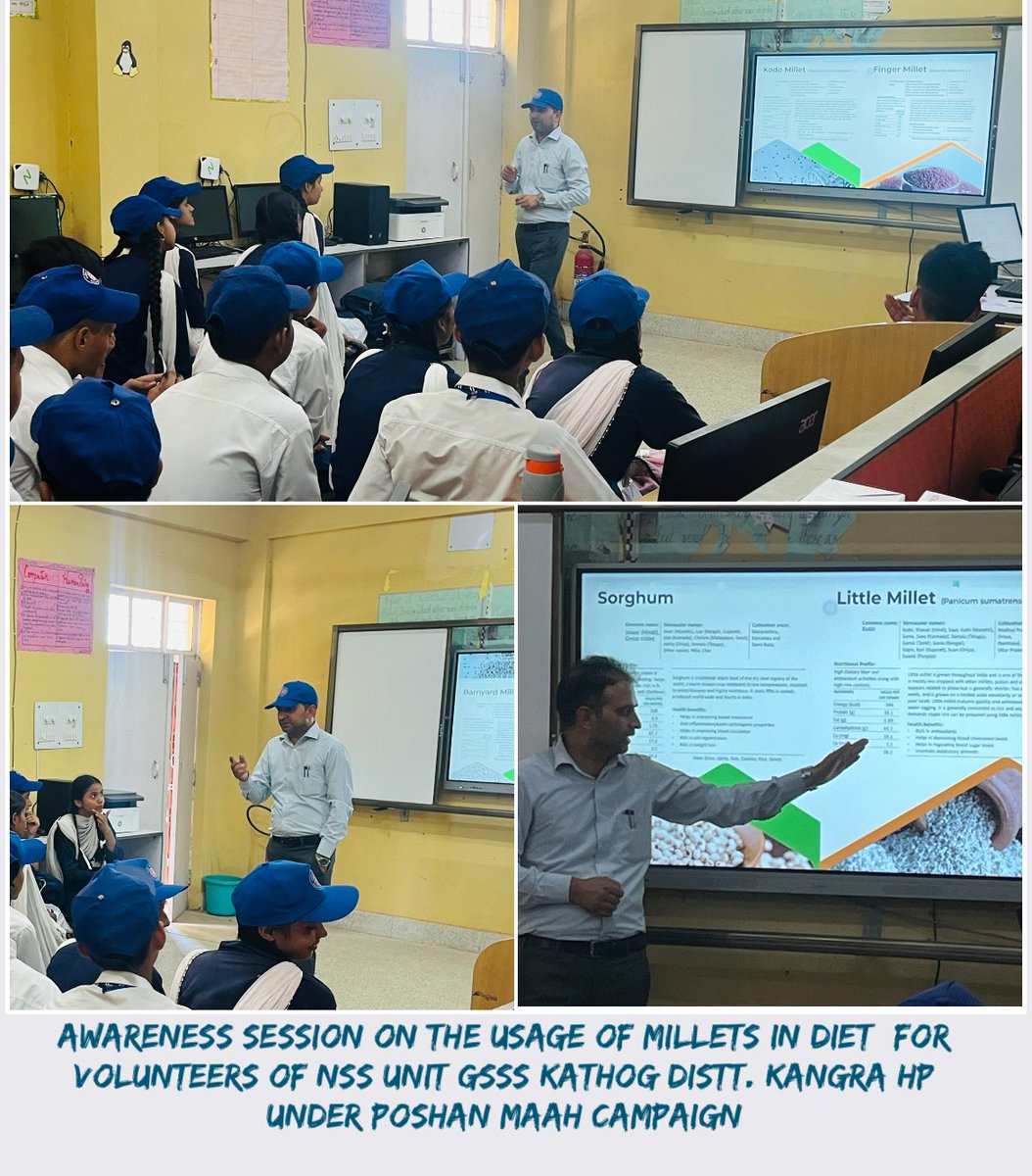 NSS UNIT GSSS KATHOG (@nssgssskathog) on Twitter photo Awareness Session for volunteers of NSS UNIT GSSS KATHOG Distt. Kangra HP regarding use of Millets and related Food Products in Diet ,in reference of celebration of Poshan Maah .
<a href="/YASMinistry/">YAS Ministry</a>
<a href="/_NSSIndia/">NSS India</a> <a href="/NSSRDChandigarh/">NSS RD Chandigarh</a> <a href="/rajnish111239/">RAJNISH KUMAR</a> Awareness Session for volunteers of NSS UNIT GSSS KATHOG Distt. Kangra HP regarding use of Millets and related Food Products in Diet ,in reference of celebration of Poshan Maah .
<a href="/YASMinistry/">YAS Ministry</a>
<a href="/_NSSIndia/">NSS India</a> <a href="/NSSRDChandigarh/">NSS RD Chandigarh</a> <a href="/rajnish111239/">RAJNISH KUMAR</a>