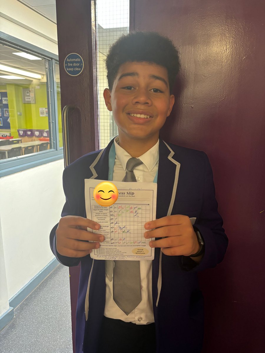 Super proud of Cortez for acing his Success Slip! He is such an amazing student and we are all so happy with his progress. 🎉 #TeamYear8
