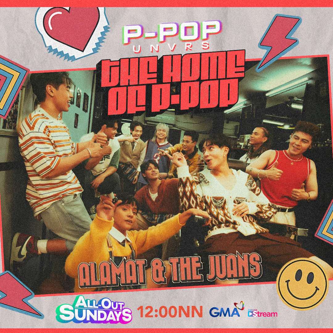 AllOutSundays7's tweet photo. Don’t miss out on this week’s installment of P-POP UNVRS, featuring an infectiously cool new song “Gupit” by The Juans and Alamat! 

#AllOutSundays | Sundays at 12 NOON on GMA https://t.co/gAGTniltUq