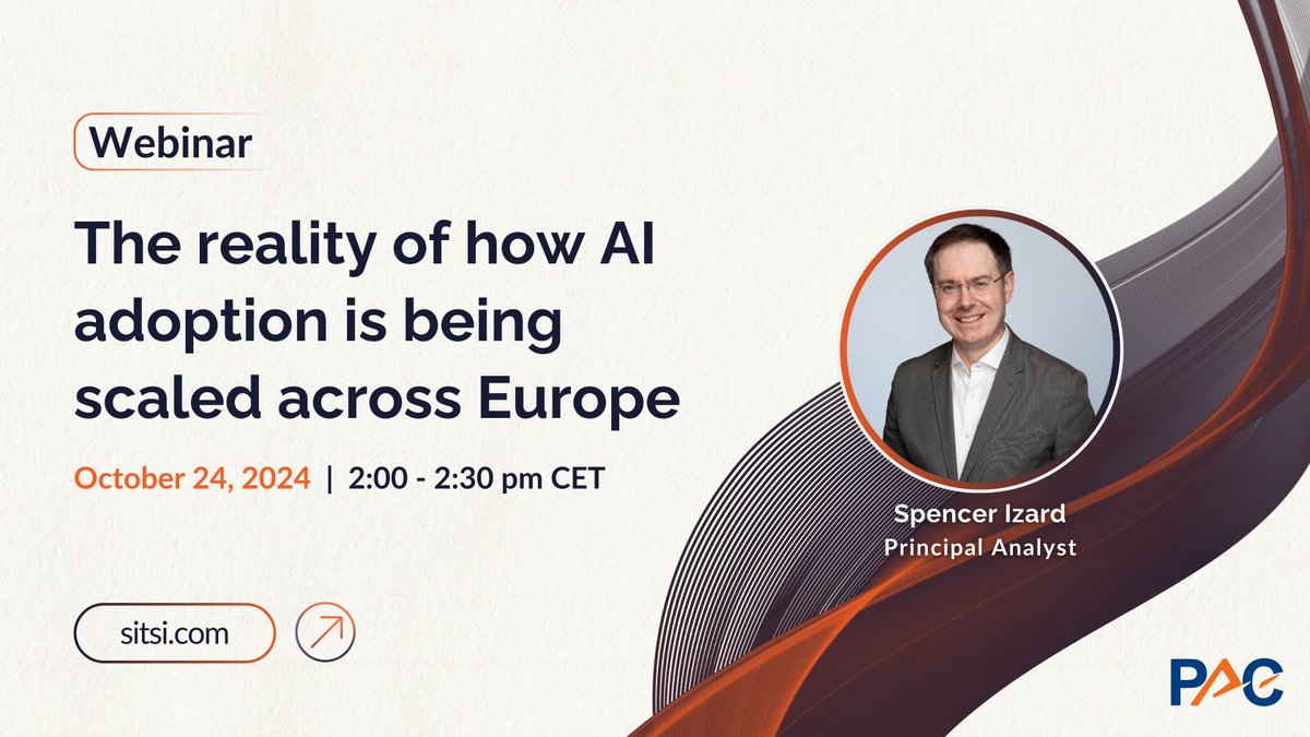 We invite you to join PAC Principal Analyst Spencer Izard in our upcoming webinar as he unpacks the 2024 PAC CxO Survey to reveal how European organizations are pushing the boundaries of AI adoption. Register here: us06web.zoom.us/webinar/regist…

#webinar #AI #GenAI #ResponsibleAI