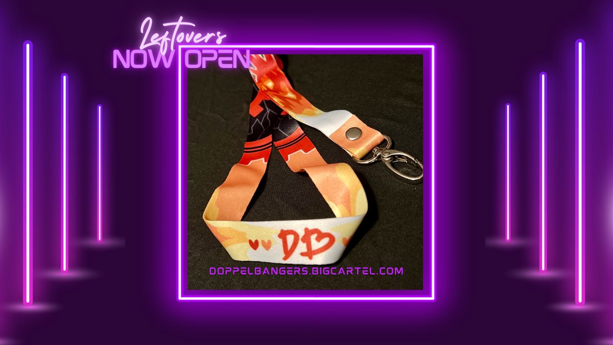 Hey there, Bangers! Not long to hook a lanyard onto your order - leftover sales close 11:59 PM CST October 4th.

Don't forget to check our pinned post for discount codes!

Store: doppelbangers.bigcartel.com