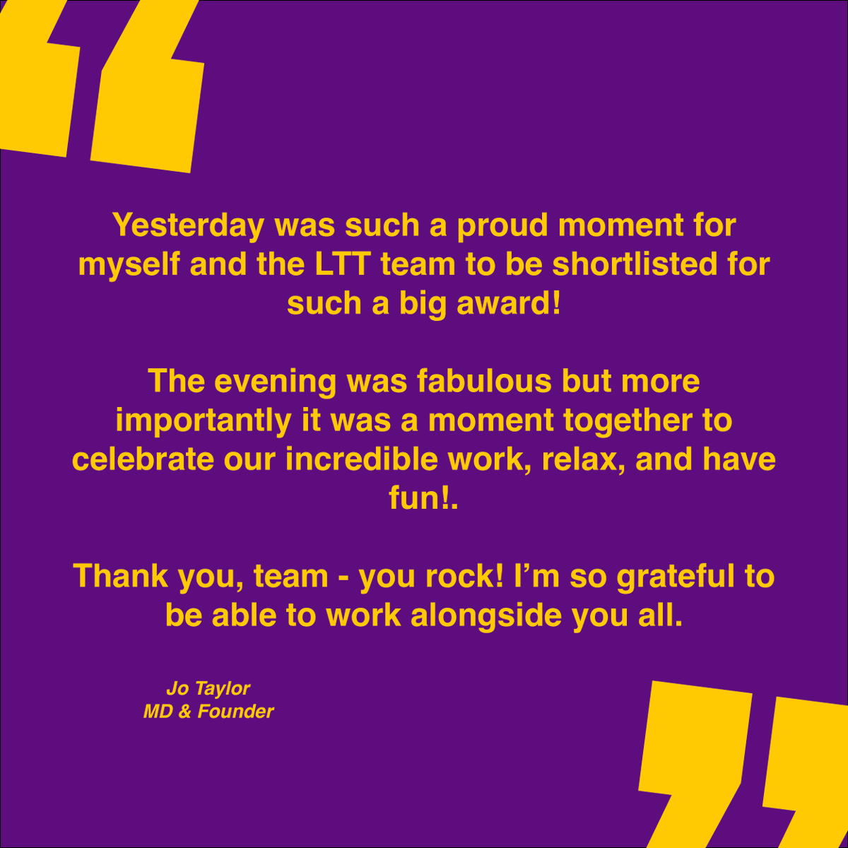 Team work makes the dream work ❤️

We're so grateful to have such an incredible team here at Let's Talk Talent making the working world better, one step at a time.

Read Jo's thoughts on the CIPD PMAs ceremony last night 👇

#letstalktalent #humanresources #getkeepgrow #CIPDPMAs