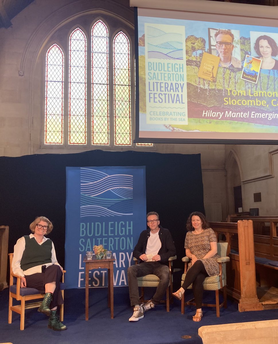What a wonderful, gloriously sunny few days at the fantastic Budleigh Literary Festival. 🥰 ☀️ 

A real honour to be one of this year’s Hilary Mantel Emerging Writers and to chat all things writing with @catrentzenbrink and @tom_lamont_journalist.