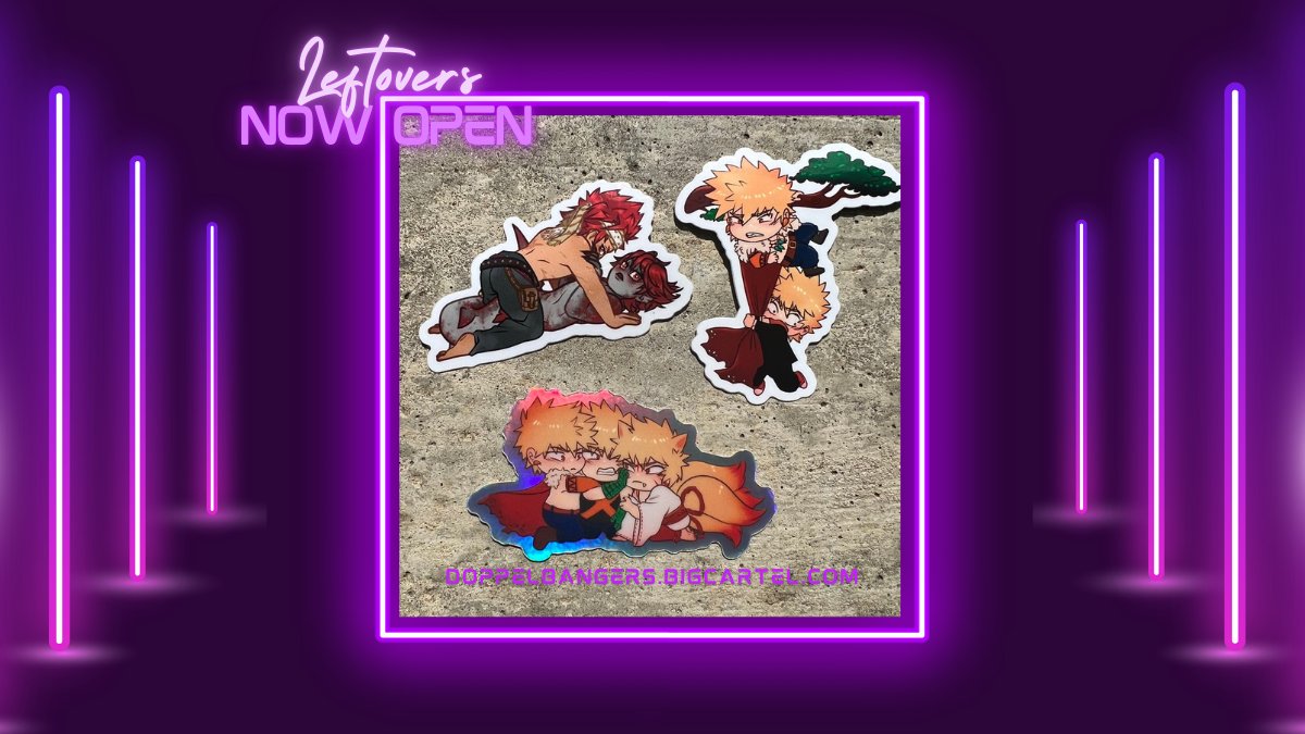 Hey there, Bangers! Our die cut stickers are all still available, and remember - leftover sales close 11:59 PM CST October 4th.

Don't forget to check our pinned post for discount codes!

Store: doppelbangers.bigcartel.com