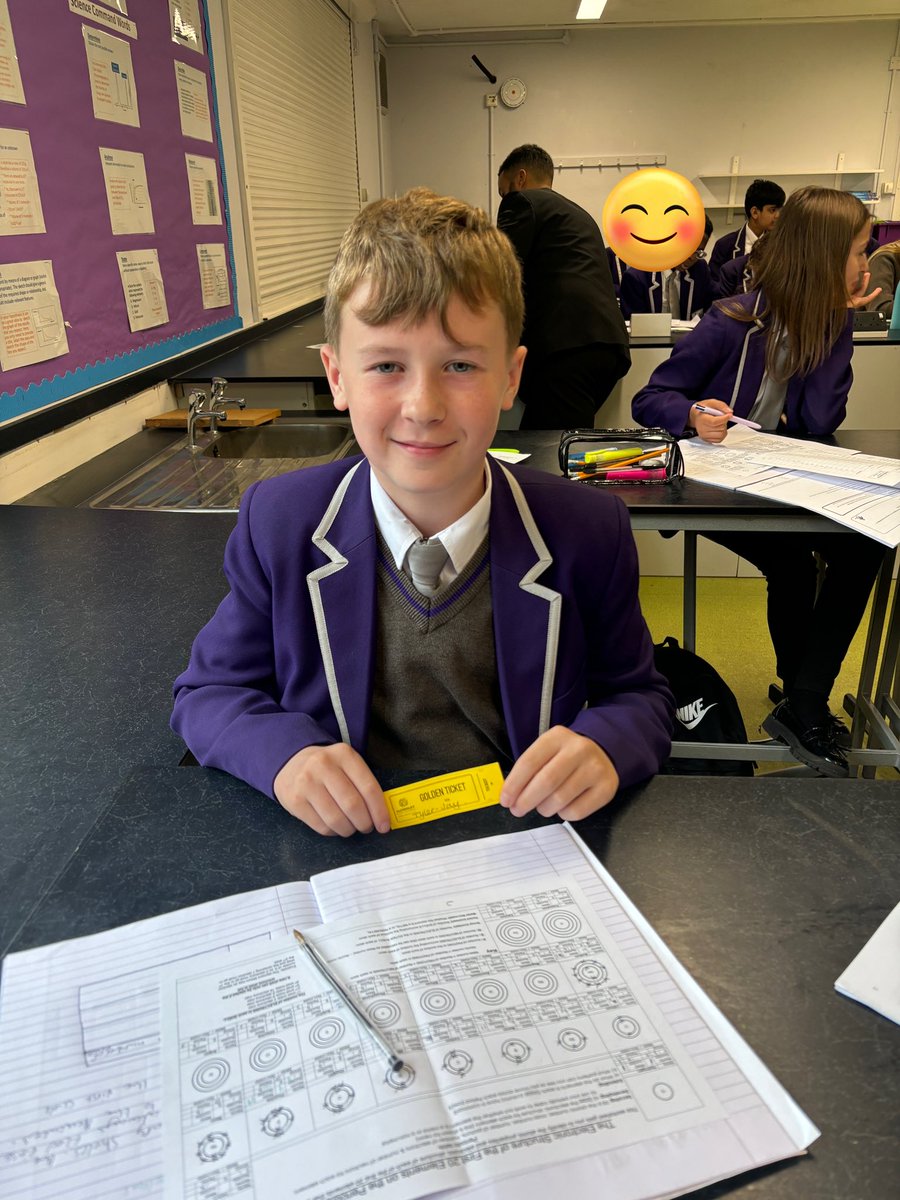 Well done to Tyler-Jay, Jake K and Jack R for outstanding work in Science with Mr Culver. Their knowledge was on point. Enjoy the Postcards and Golden Tickets. #TeamYear8 🥳🎉