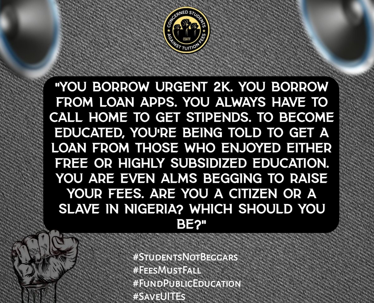 Ayinde_Nimi's tweet photo. @officialABAT I am putting this up in all honesty, a nation should not be runed this way. My school fee as fresher in 2019 was #26,500. Fresher now pay #270,000 for Biology Educationππ. How on earth?
#Feesmustfall
#FundEducationNow
#SaveUITES
#StudentsNotBeggars
#TotalReversal https://t.co/j8Msl8eGQ1