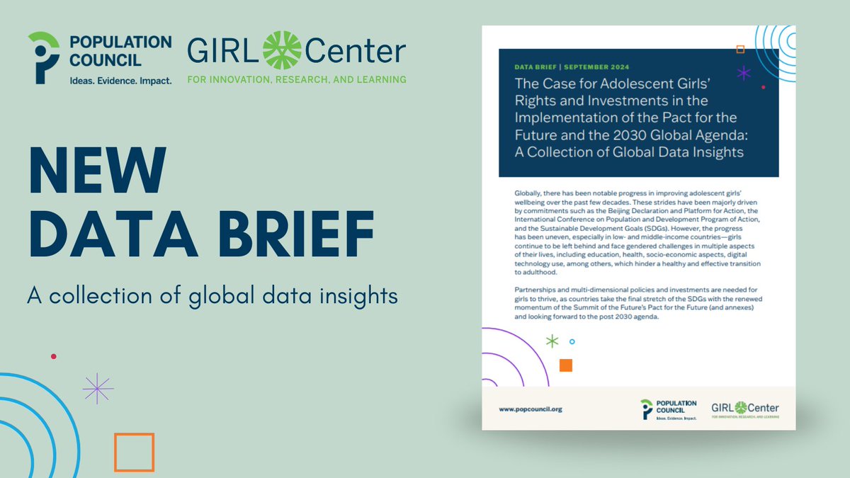 Population Council (@pop_council) on Twitter photo As world leaders gather for the #SummitOfTheFuture, read this collection of global insights on why adolescent girls’ rights & needs to be prioritized in the implementation of the Summit’s Pact. <a href="/GIRLCenterPC/">GIRL Center</a>
Read now: bit.ly/4esviJB As world leaders gather for the #SummitOfTheFuture, read this collection of global insights on why adolescent girls’ rights & needs to be prioritized in the implementation of the Summit’s Pact. <a href="/GIRLCenterPC/">GIRL Center</a>
Read now: bit.ly/4esviJB