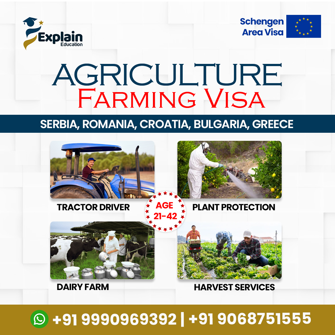iExplainEdu's tweet image. 🚜 Farming Job Opportunities in Europe! 🌾

👨‍🌾 Positions Available:

🔞 Age Requirement: 21-42
📞  +91 9990969392 | +91 9068751555
Start your farming journey in Europe today! 🌱
#FarmingJobs #AgricultureOpportunities #TractorDriver #DairyFarming #EuropeanFarming #HarvestSeason