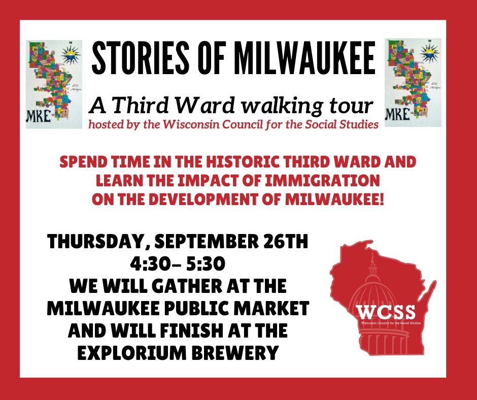 Stroll the beautiful Third Ward of Milwaukee for a historic tour, and then stay for a beverage or two!
Thursday, September 26, 4:30-5:30