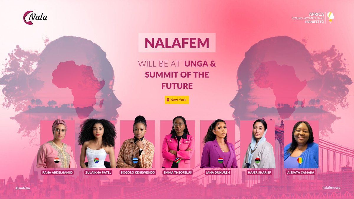 Nalafem will be at the 78th United Nations General Assembly to advocate for young women in leadership and contribute to discussions on global policy in relation to Summit of the Future.

#IAmNala #UNGA #SOTF