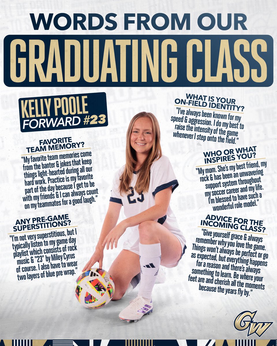 GWWomensSoccer's tweet photo. Hear from our 2024 seniors as they reflect on their time at GW‼️⚽️

#RaiseHigh https://t.co/z1nLhOSfLC