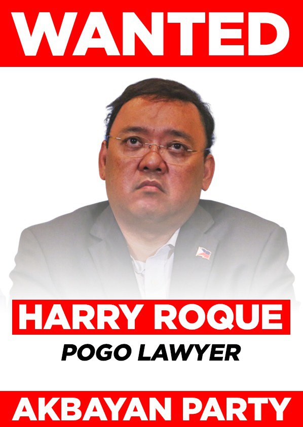 AkbayanParty's tweet photo. JOIN THE MANHUNT FOR POGO LAWYER HARRY ROQUE!
Download the poster and plaster it all over!

You can download the WANTED HARRY ROQUE POSTERS here:
👉🏻  https://t.co/mLyvDsS2vt https://t.co/dEITUgHNP9