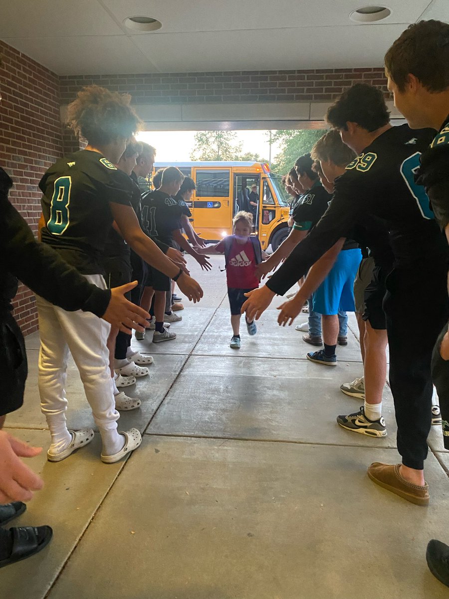 Our guys welcoming students to school this morning at Goshen Elementary.
