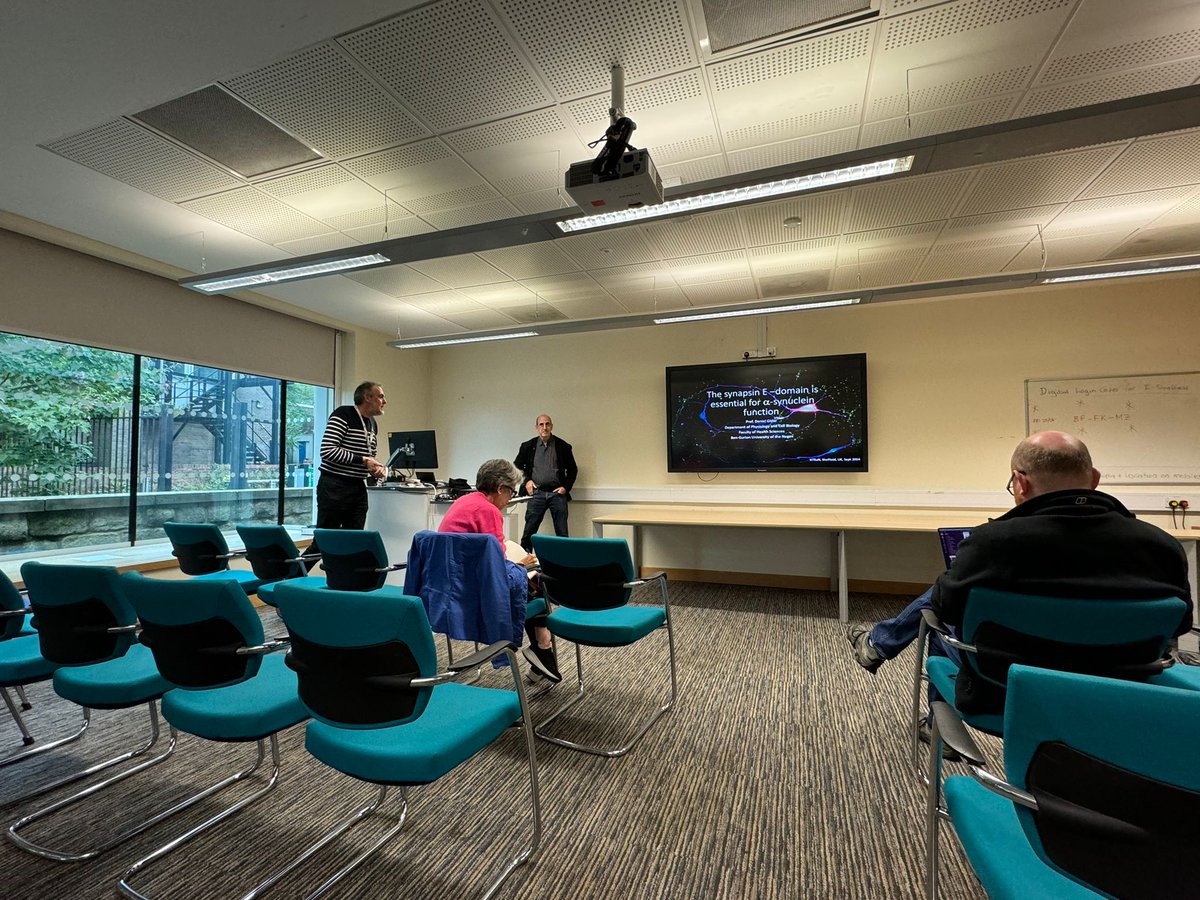 FoH RSA, University of Sheffield (@foh_rsa) on Twitter photo Today Prof. <a href="/DanielGitler/">Daniel Gitler</a> from the <a href="/bengurionu/">Ben-Gurion University of the Negev</a> gave a talk <a href="/neuroshef/">Neuroscience Institute</a> about 'Alpha-synuclein'. He was hosted by Prof. Kurt de Vos. Prof. Gitler also has a cool piece of advice for aspiring neuroscientists. If you missed it the ''Reel'' is up at @scienceworldlife Today Prof. <a href="/DanielGitler/">Daniel Gitler</a> from the <a href="/bengurionu/">Ben-Gurion University of the Negev</a> gave a talk <a href="/neuroshef/">Neuroscience Institute</a> about 'Alpha-synuclein'. He was hosted by Prof. Kurt de Vos. Prof. Gitler also has a cool piece of advice for aspiring neuroscientists. If you missed it the ''Reel'' is up at @scienceworldlife