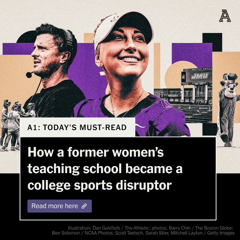 TheAthletic's tweet photo. For the past 25 years, the James Madison's evolution occurred in the anonymity of low-major NCAA athletics.

Then in 2022, it made the FBS and Group of 5 leap.

@Williams_Justin on how a former women’s teaching college is emerging as the latest disruptor in college sports ⤵️