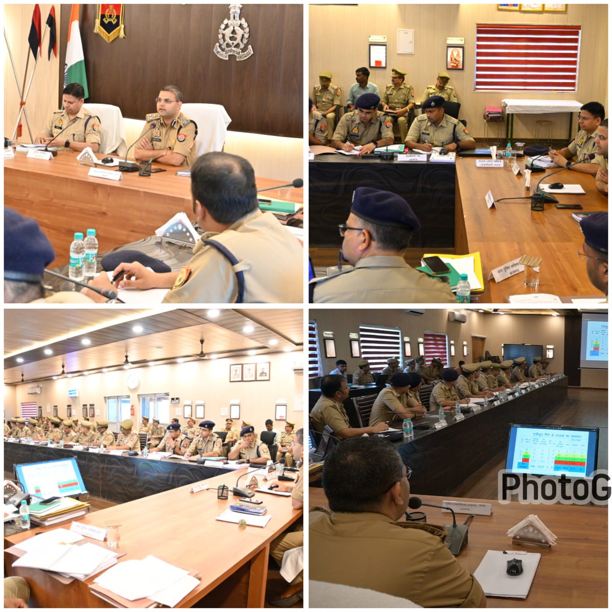 #DIG_AZAMGARH <a href="/Krishna_VK12/">Vaibhav Krishna</a> श्री वैभव कृष्ण द्वारा पुलिस लाईन आजमगढ़ में जनपद के सभी अधिकारियों तथा थाना प्रभारी के साथ कानून व्यवस्था, अपराध नियत्रंण, संगठित अपराध एवं माफिया पर कार्यवाही, पुलिस रिस्पांस, जनसुनवाई, आगामी त्यौहार एवं अन्य प्रशासनिक विन्दुओं पर समीक्षा की गयी।