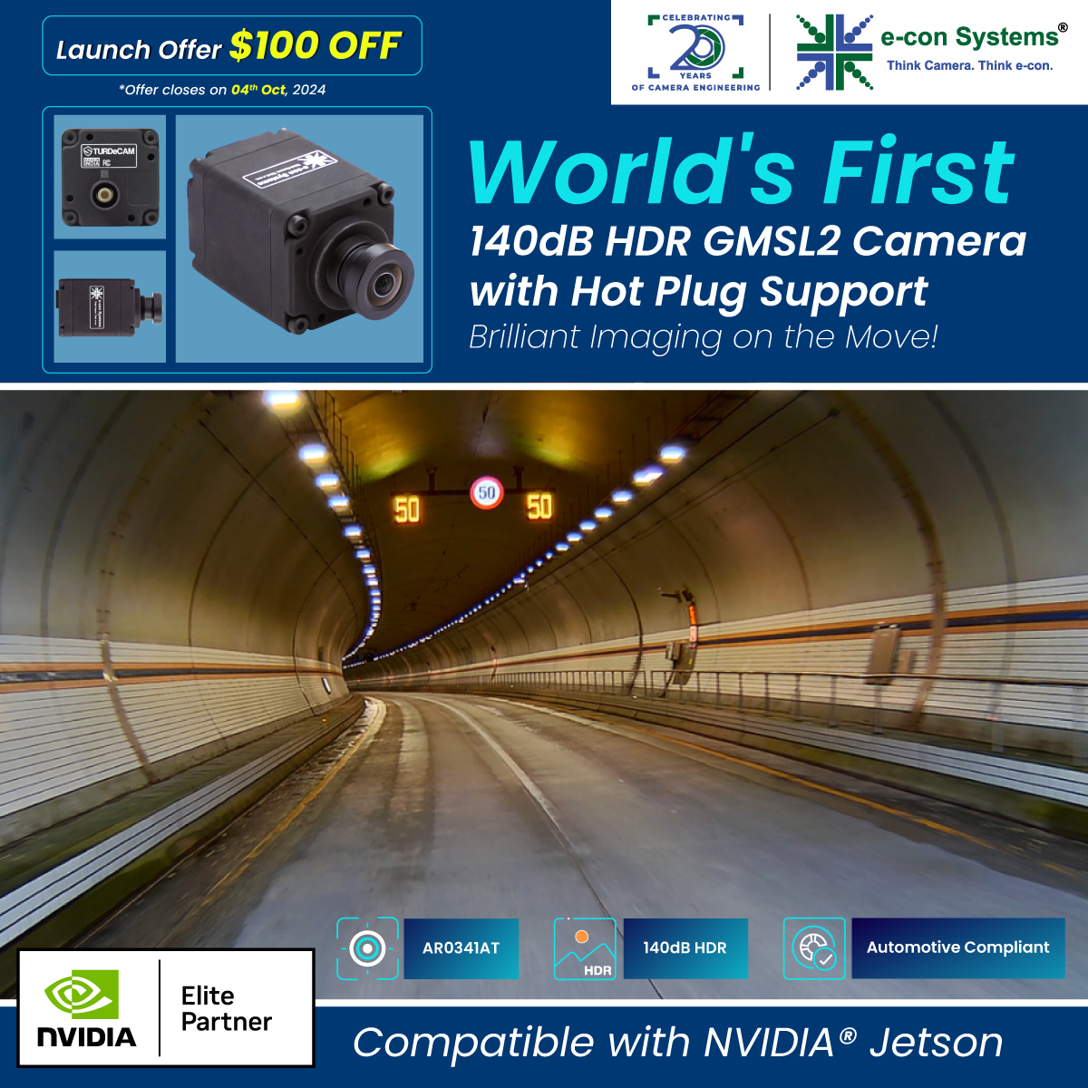 econsystems's tweet image. Elevate your vision with the all new STURDeCAM34 - the world&apos;s first 140dB HDR GMSL2 camera with Hot plug support, delivering superior imaging performance in any environment.

Learn more - e-consystems.com/automotive-cam…

#ADAS #HDRCamera #LEDflickerMitigation #NVIDIAJetson #GMSL2