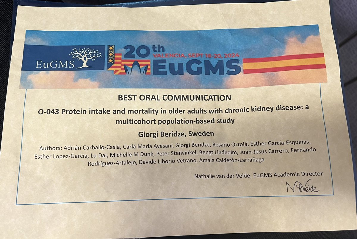 Giorgi Beridze (@giorgiberidze_) on Twitter photo Always a pleasure to attend and present at EuGMS with wonderful colleagues and friends, this time in (intermittently) sunny Valencia! #EuGMS2024
Leaving with a special prize this year (shout-out <a href="/acarballocasla/">Adrián Carballo-Casla</a>) 🤸♂️ Always a pleasure to attend and present at EuGMS with wonderful colleagues and friends, this time in (intermittently) sunny Valencia! #EuGMS2024
Leaving with a special prize this year (shout-out <a href="/acarballocasla/">Adrián Carballo-Casla</a>) 🤸♂️