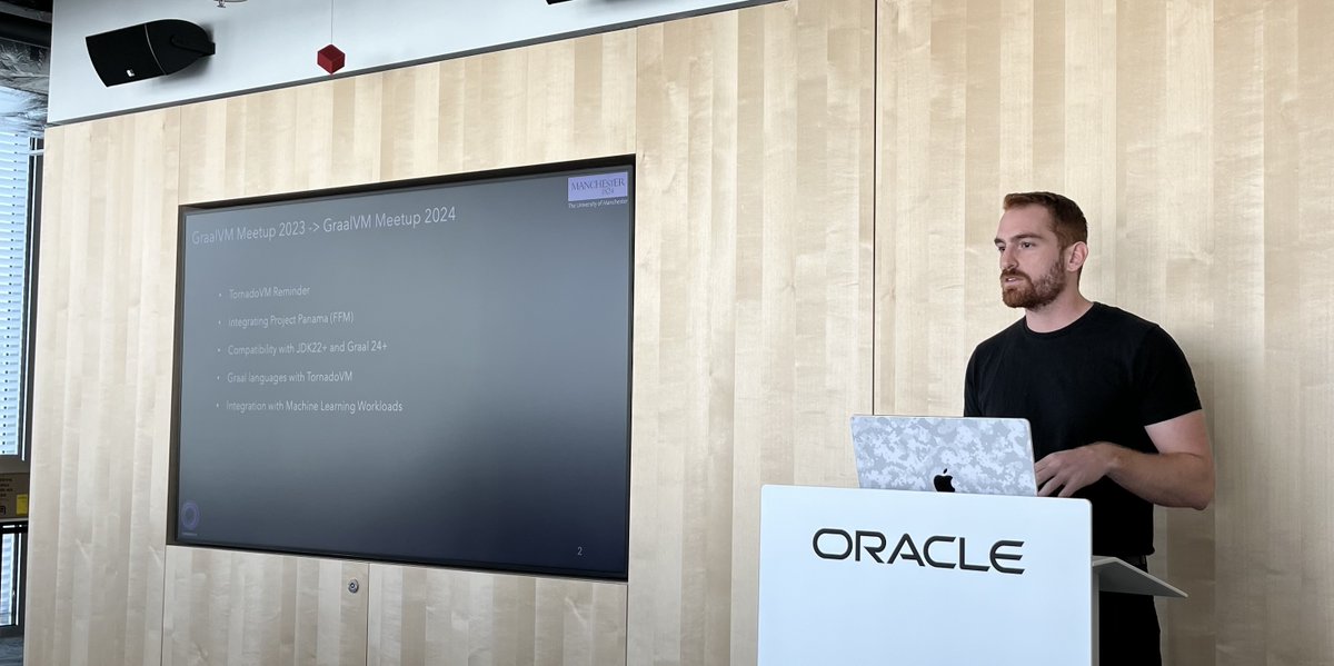 mikepapadim's tweet image. It was great learning  all the latest updates around #GraalVM and  presenting the latest advancements in #TornadoVM at Oracle&apos;s #GraalVM Summit this year!