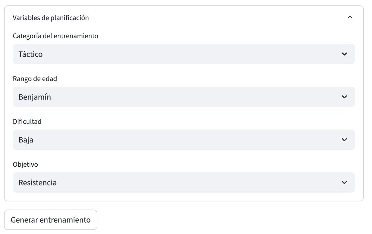 ¿A quién no le molaría crear un entrenamiento ⚽  en 5 SEGUNDOS? #fútbol #IA

PD. Si quieres probar la herramienta de forma gratuita y darnos feedback, escríbeme por privado.