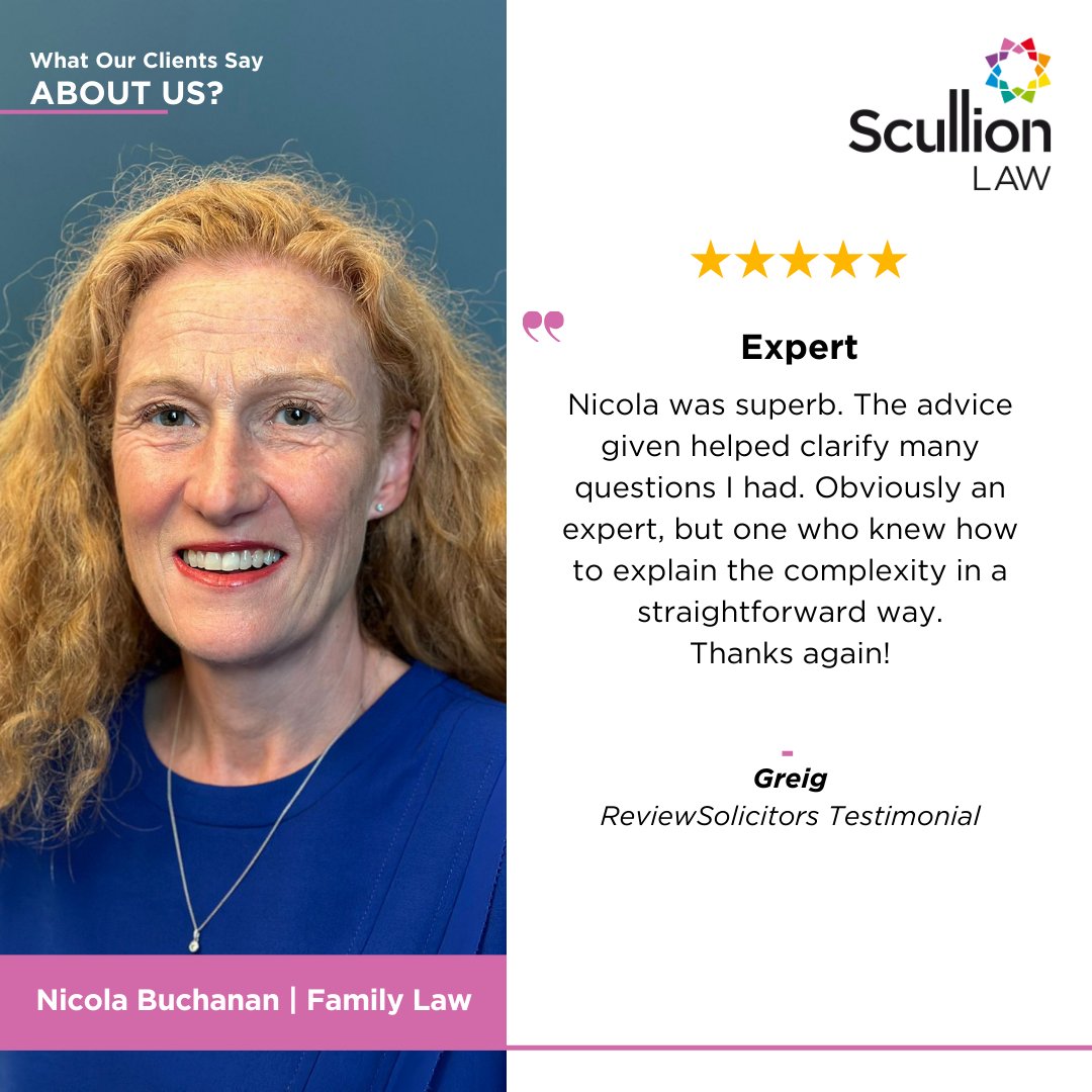 When it comes to Family Law matters, having an expert by your side makes all the difference. Contact us today to see how we can help you achieve the best possible outcome for your family.

Click here: scullionlaw.com/family-law/enq…

#FamilyLaw #ScullionLAW #ClientReview