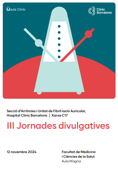 Societat Catalana de Cardiologia (@catcardio) on Twitter photo III Jornades divulgatives de la secció d'arrítmies i la unitat de fibril·lació auricular de l'<a href="/hospitalclinic/">Hospital Clínic</a> i Xarxes Hospitals de la C-17
Dirigit a cardiòlegs, metges de família i internistes i qualsevol facultatiu i infermeres amb interès pel maneig de pacients d’Arrítmies⬇️ III Jornades divulgatives de la secció d'arrítmies i la unitat de fibril·lació auricular de l'<a href="/hospitalclinic/">Hospital Clínic</a> i Xarxes Hospitals de la C-17
Dirigit a cardiòlegs, metges de família i internistes i qualsevol facultatiu i infermeres amb interès pel maneig de pacients d’Arrítmies⬇️