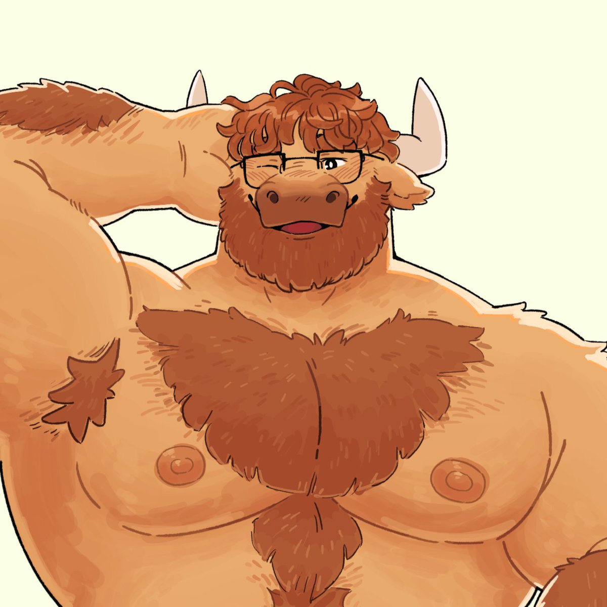 Nsfw alt for this bashful bison. 💙✨