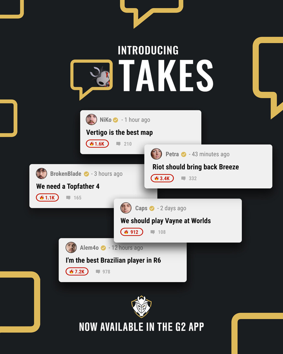 G2esports's tweet photo. The hottest of Takes, all in one app🔥 https://t.co/zR3UI8Szzb