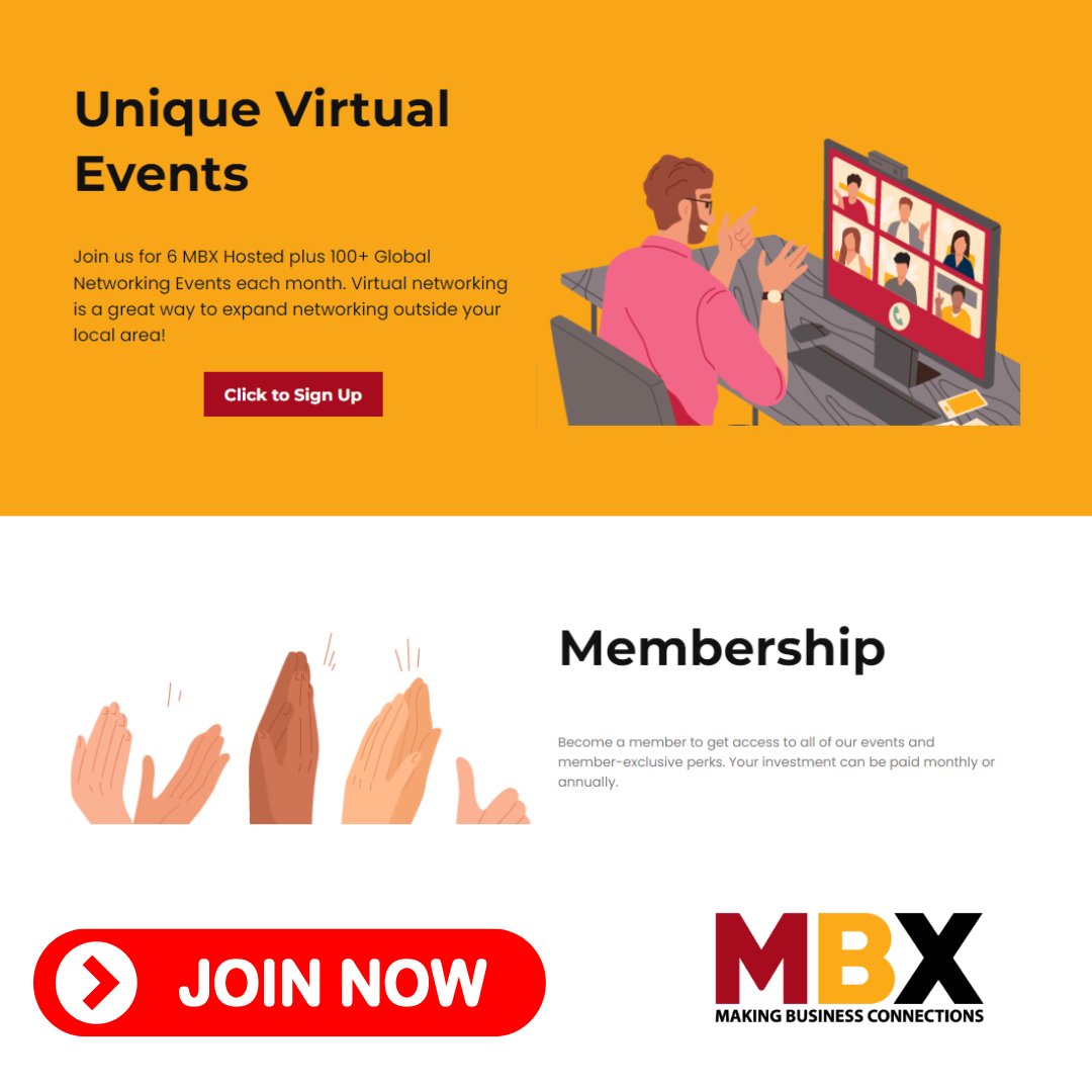 JessicaLKoch's tweet image. Tired of dull networking? Level up with the F.U.N. Method at MBX! Build dynamic connections, unlock abundance, and thrive with in-person and virtual events. Join today!

👉 marketing.jessicalkoch.com/mbx-4609
#LevelUpYourGame #NetworkingTransformation #MBXevents