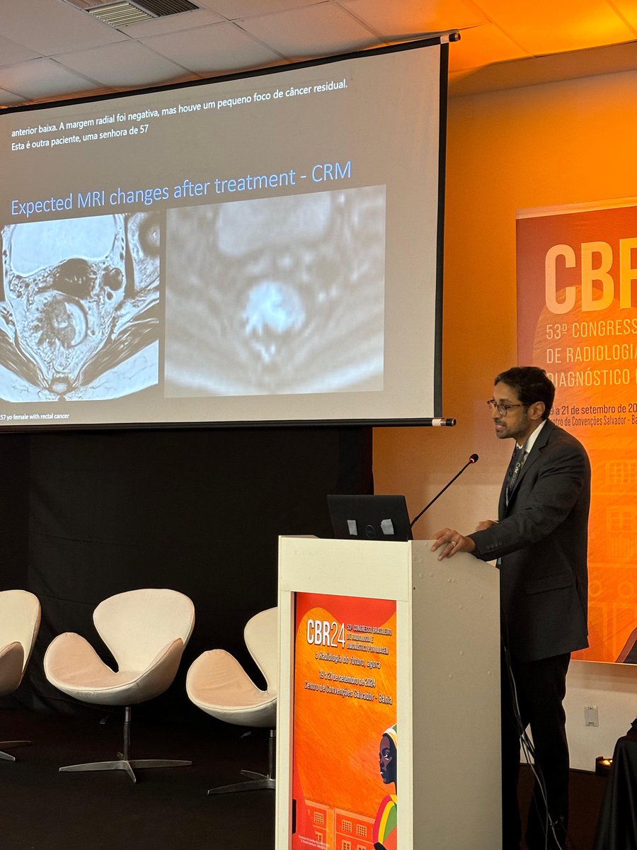 Talking about rectal cancer treatment response at #CBR24. Thanks for the opportunity <a href="/SocietyAbdRad/">Society of Abdominal Radiology | SAR</a> and <a href="/CBRadiologia/">CBR</a>!!