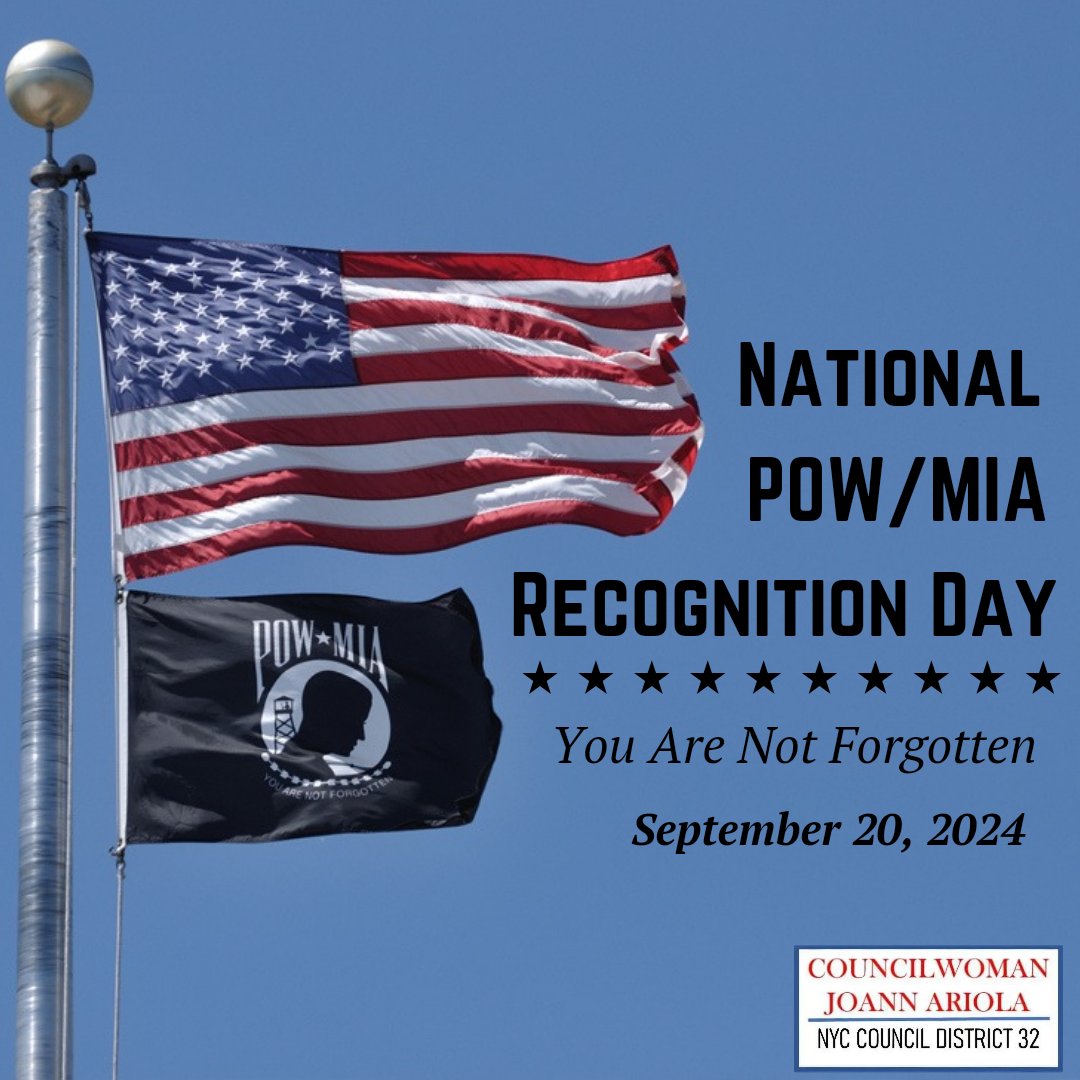 JoannAriola32's tweet photo. Today is National POW/MIA Day - a day in which we remember all of those captured or missing while defending this nation. Never Forget these heroes, and pray for the families of those who have never returned #POWMIADay https://t.co/nuzFyXQxnN