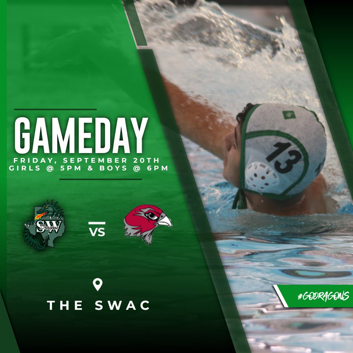 Come out and support your favorite Water Polo players as they take on Stevens Falcons today at the SWISD Aquatic Center