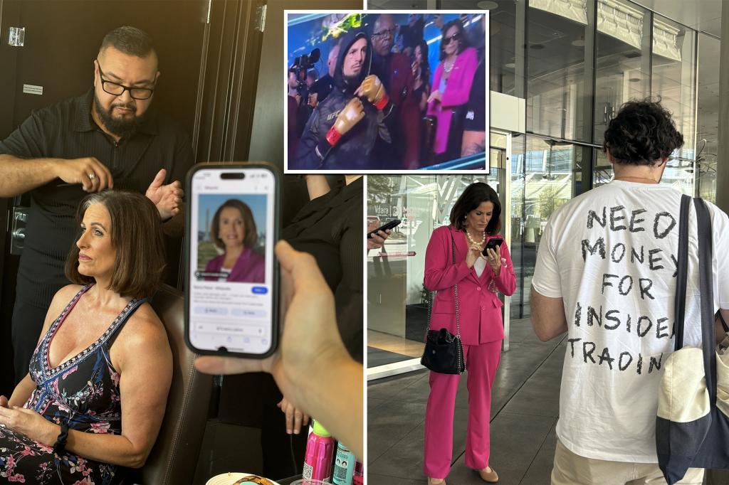nypost's tweet photo. Trading app goes viral thanks to Nancy Pelosi lookalike at UFC match: ‘Invest like a politician’ https://t.co/MyKFPhmiem https://t.co/2Z2lrMIQqU