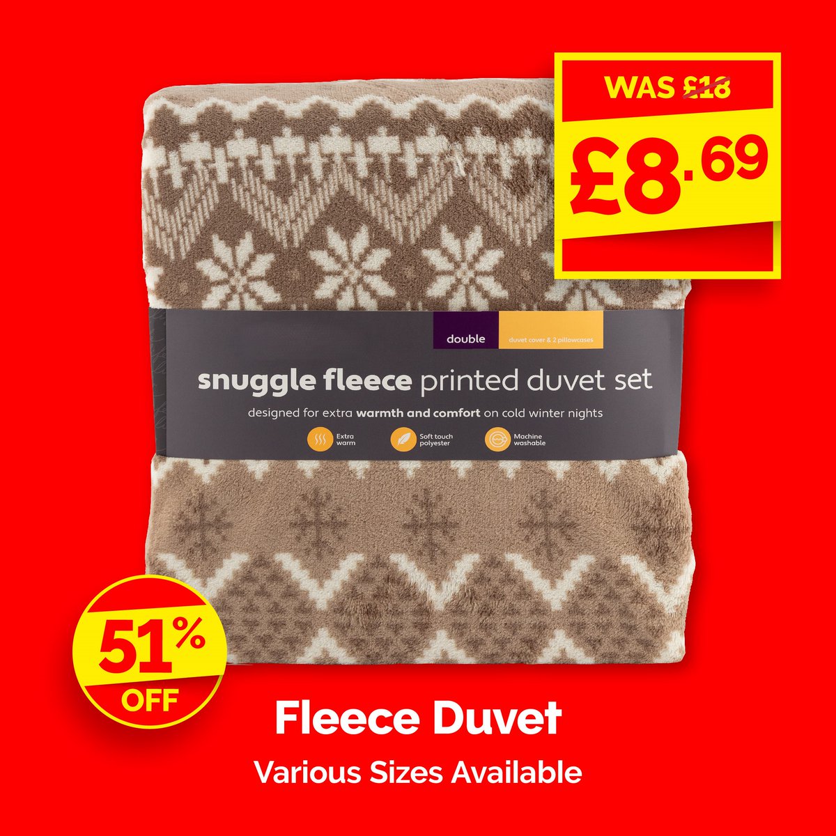 Poundstretcher1's tweet image. We've added loads more lines to our BIG Summer Sale such as these Snuggle Fleece Printed Duvet Sets for only £8.69. Pop into your local Poundstretcher to find out more! 😱💰🛒 #newlines #duvetset #sale #poundstretcher