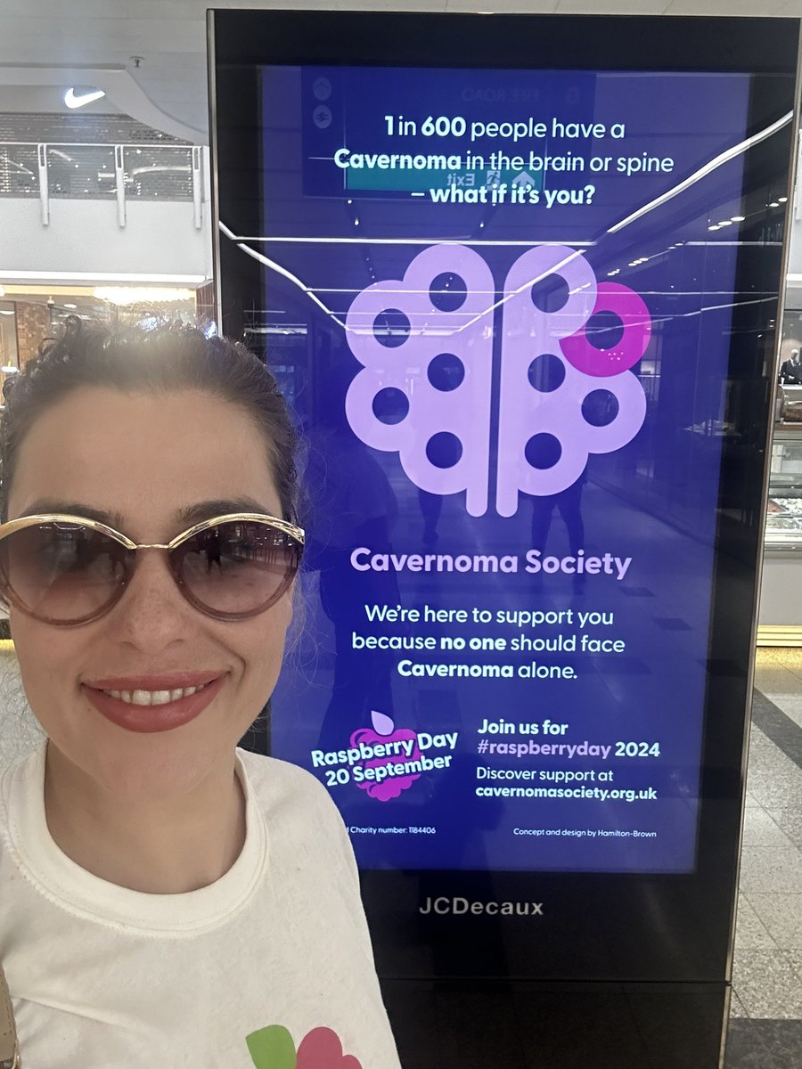 TheCavernomaSoc's tweet image. Happy #RaspberryDay! The day to raise awareness of #Cavernoma! We are the 1st #UK #cavernomacharity to launch an awareness day in the UK in 2020 with the support of @EUneurology. This year we have more than 1200 billboard across the UK! Go a spot one. #spotted