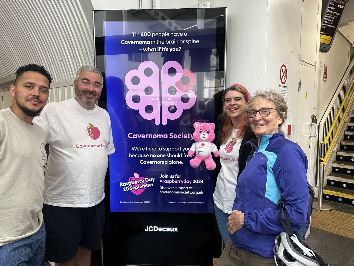 TheCavernomaSoc's tweet image. Happy #RaspberryDay! The day to raise awareness of #Cavernoma! We are the 1st #UK #cavernomacharity to launch an awareness day in the UK in 2020 with the support of @EUneurology. This year we have more than 1200 billboard across the UK! Go a spot one. #spotted