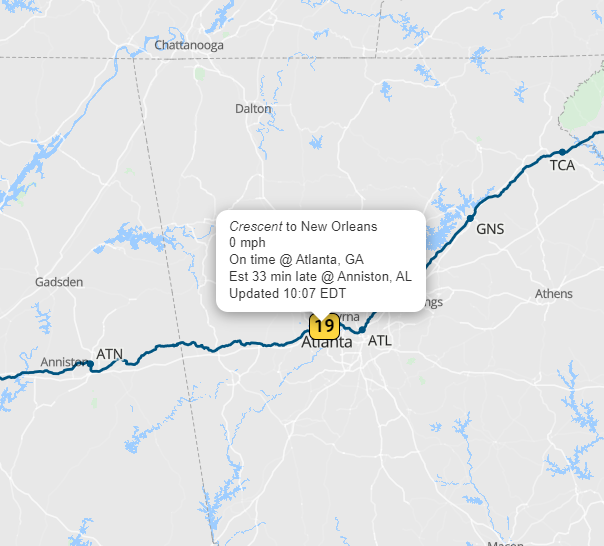 AmtrakStatus's tweet image. ALERT! 📷 Train 19 'Crescent' is running behind schedule by 0 hour and 33 minutes.
Need to know when it arrives? Track your train in real-time: trains-today.com/train/amtrak-19
📷 Stay on track with us! #Amtrak #TrainRealTime