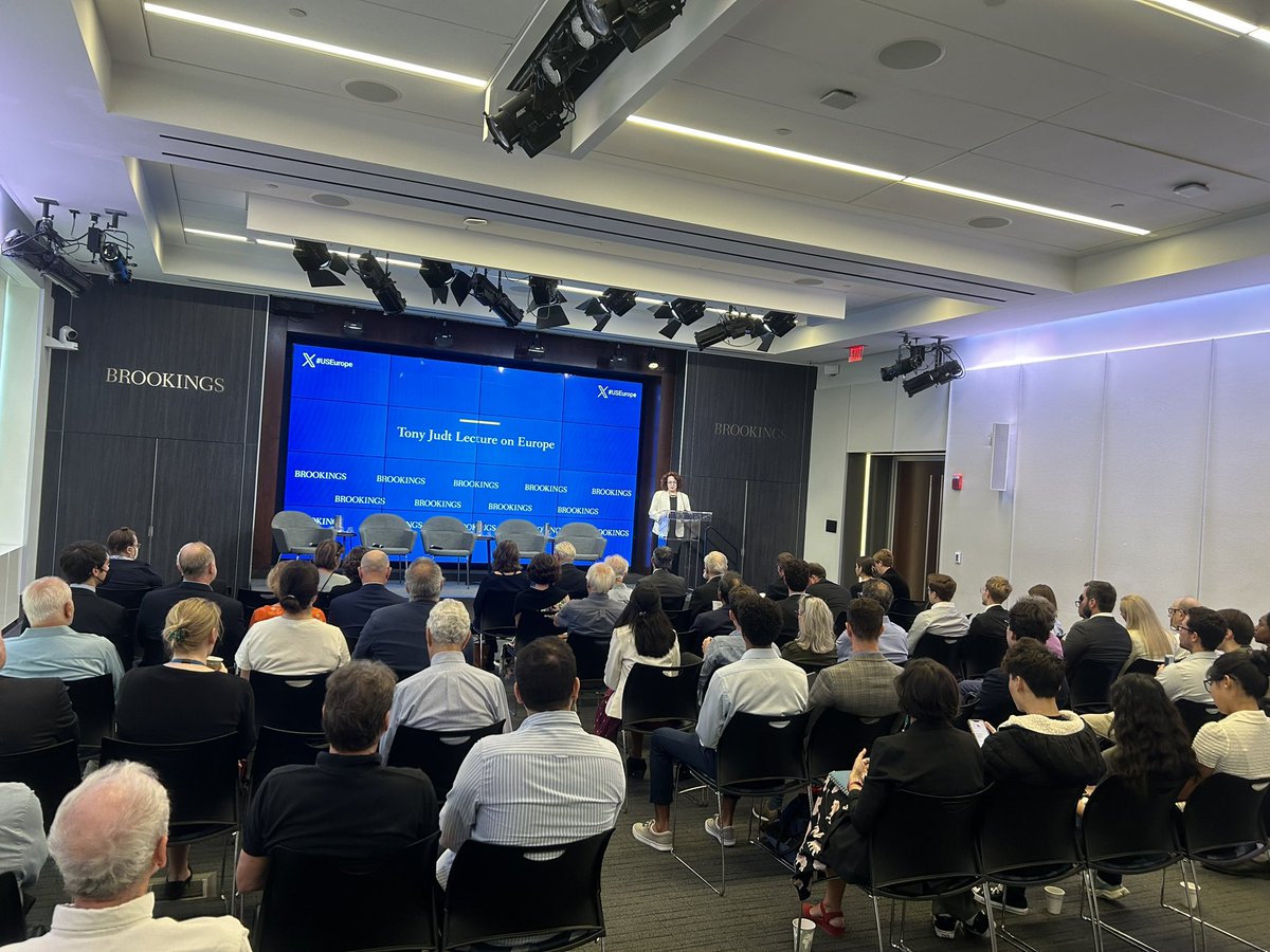 amcdims's tweet photo. The inimitable @MaloneySuzanne of @BrookingsFP introduces the inaugural Tony Judt lecture this morning. Watch live: https://t.co/cMIyRVEzqF https://t.co/SbnQYP6HDv