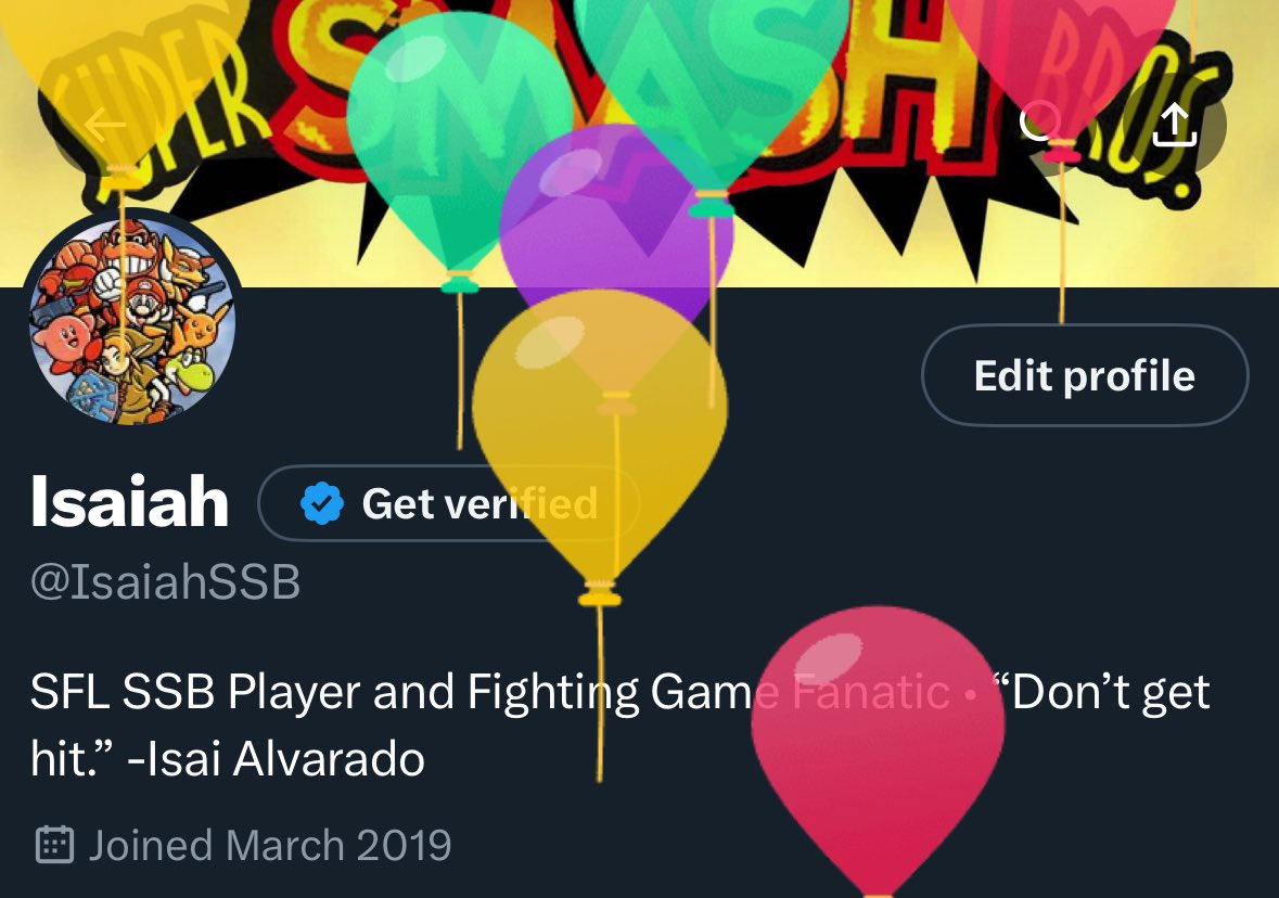IsaiahSSB's tweet image. Finally, the annual “balloons on my Twitter page” day.