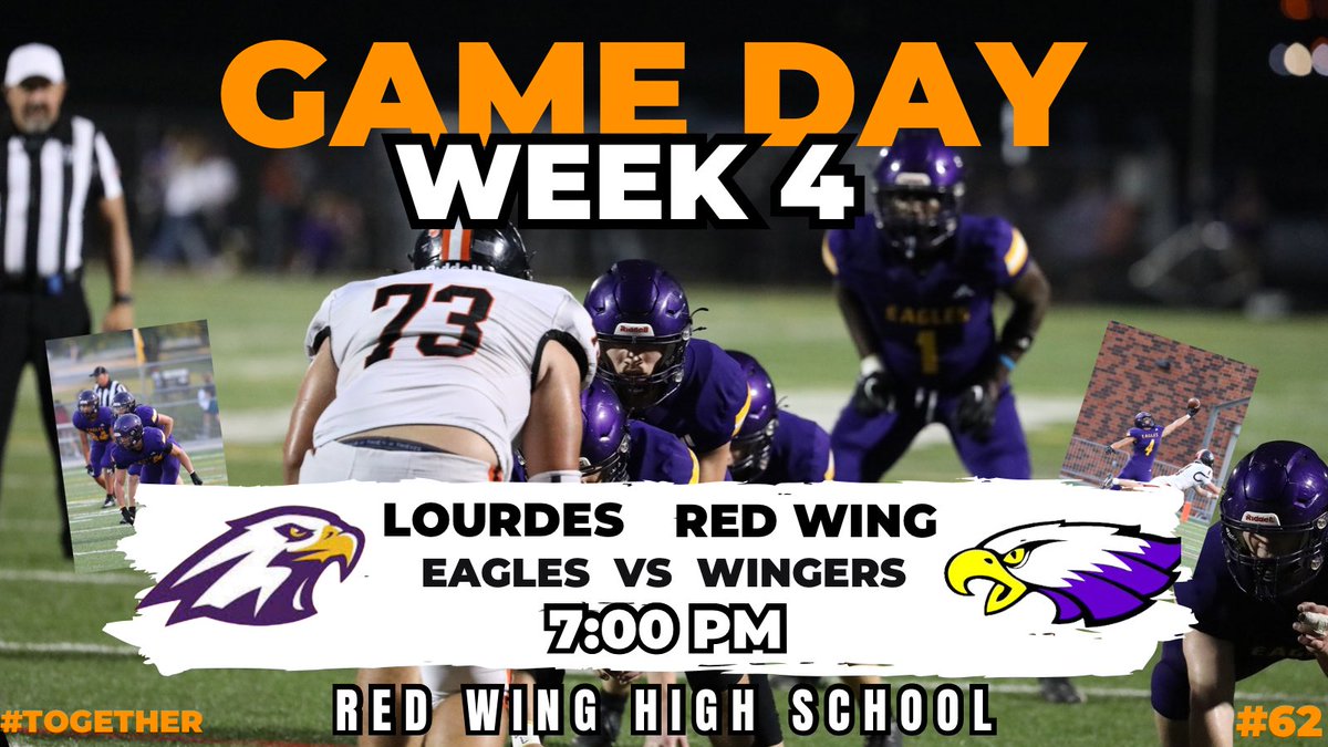 GAME DAY!! Eagles are away vs the Red Wing Wingers. Kick off 7:00pm @ Red Wing High School. #TOGETHER