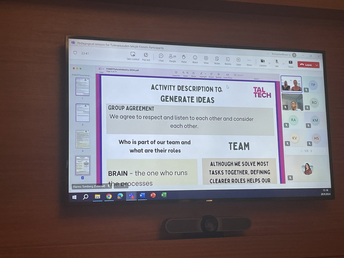 Iltapäivän vika: #tulevaisuudentekijat -kilpailun ope- ja yrityssparraus yhdessä <a href="/TallinnTech/">TalTech - Tallinn University of Technology</a> kanssa. Mikä mahtava tapa lopettaa viikko. Jäämme innolla odottamaan kilpailun tuloksia! 🇫🇮🇪🇪