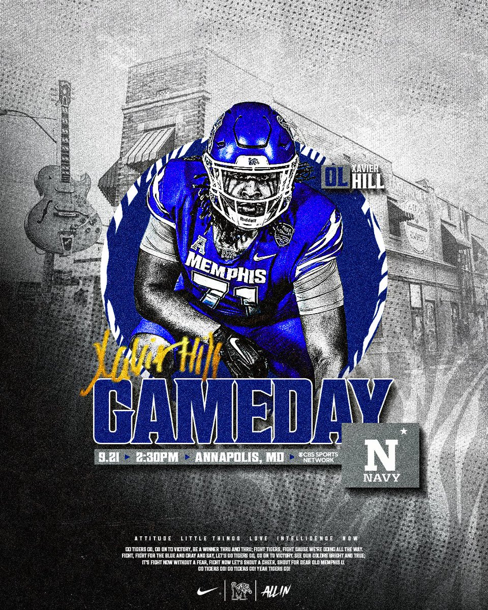 𝗢𝘄𝗻 𝗧𝗵𝗲 𝗪𝗮𝘁𝗲𝗿𝘀.

🏈 | at Navy
🗓 | Saturday, September 21st
⏰ | 2:30PM CST
🗺 | Navy-Marine Corps Memorial Stadium

#ALLIN | #GoTigersGo