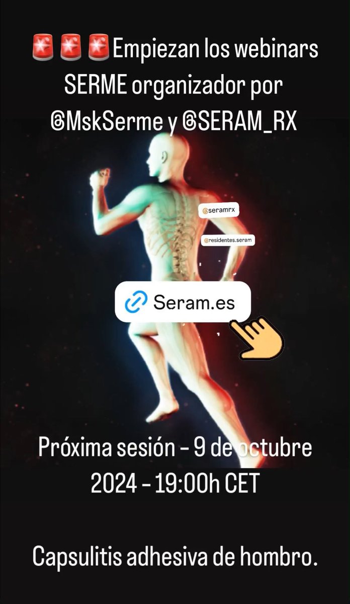 Save the date!empiezan los webinares de SERME-SERAM <a href="/MskSerme/">SERME</a> <a href="/SERAM_RX/">SERAM - Sociedad Española de Radiología Médica</a>